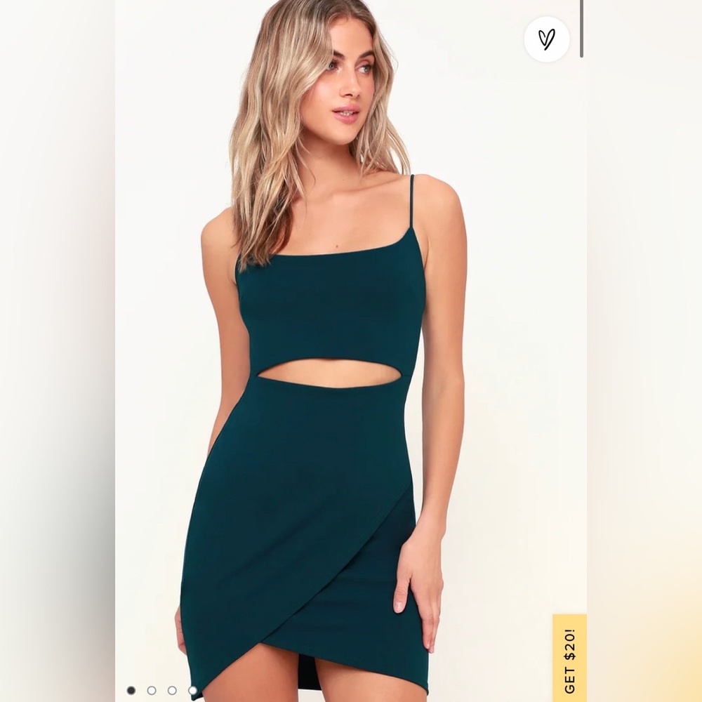 Lulus teal cutout mini dress